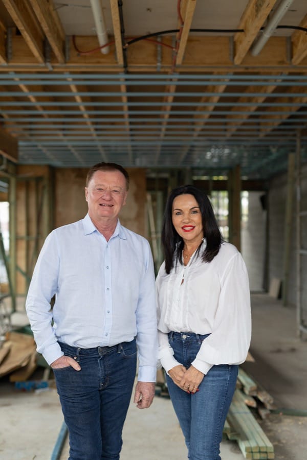 Bob Andersen and Hilary Saxton on a development site
