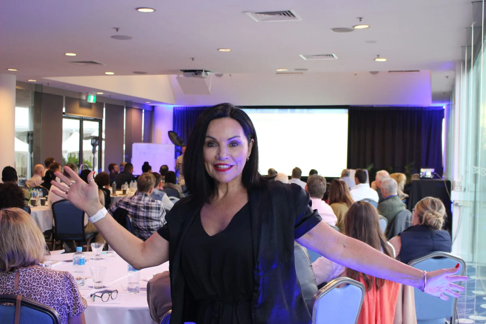 Hilary Saxton in the room at a previous workshop