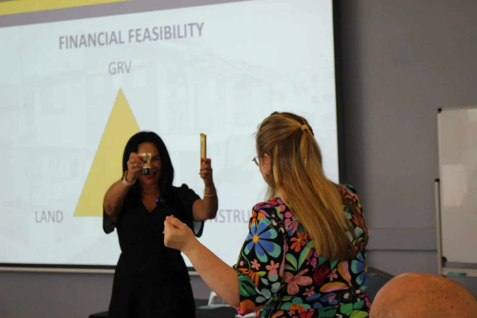 Hilary Saxton running a financial feasibility exercise at a previous workshop