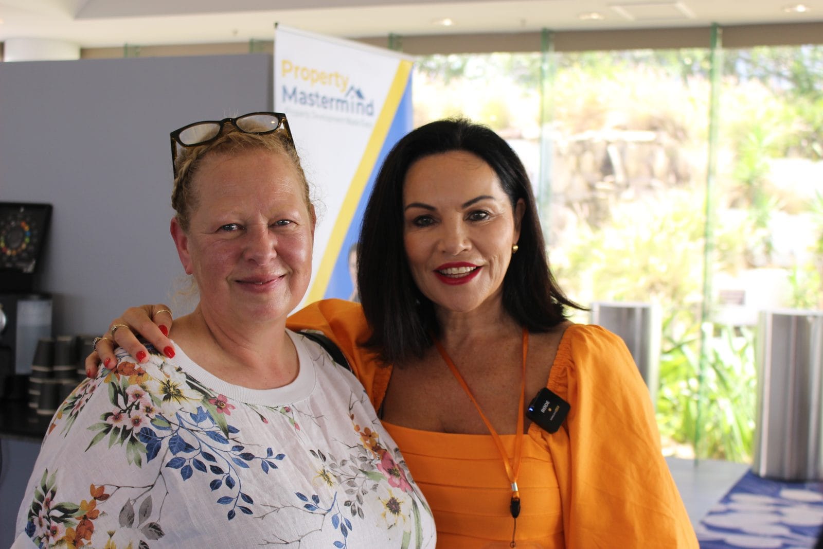 Hilary Saxton with an attendee at a previous workshop